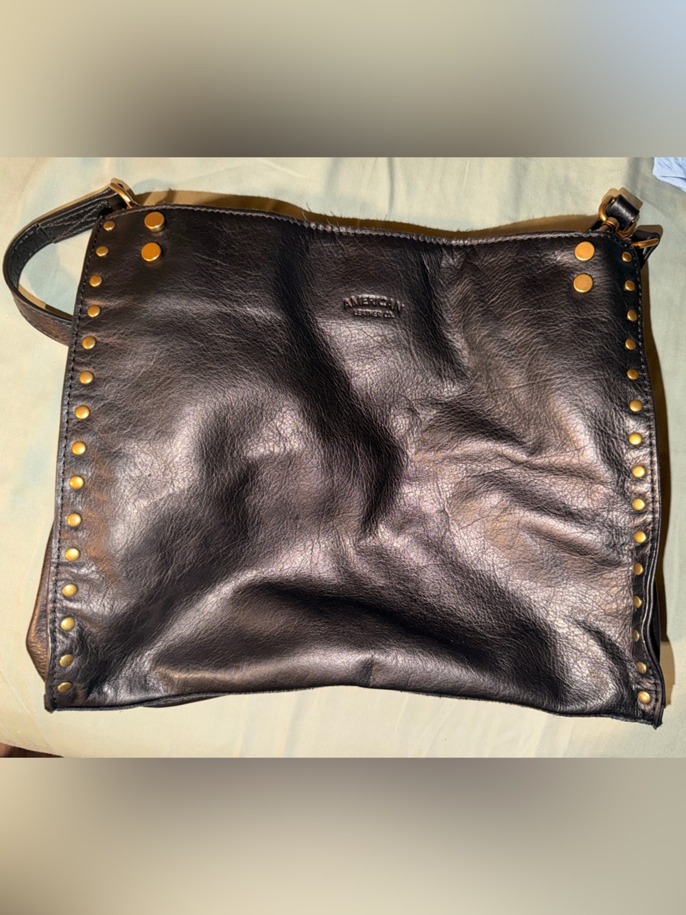 American Leather Co.: Lenox Studded Triple Entry Satchel